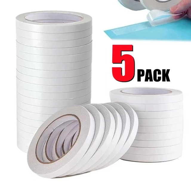 10/5 Rolls Double Sided Tape White Ultra-thin High-adhesive Double-sided  Tape Super Strong Paper Tape Scrapbooking Supplies - AliExpress