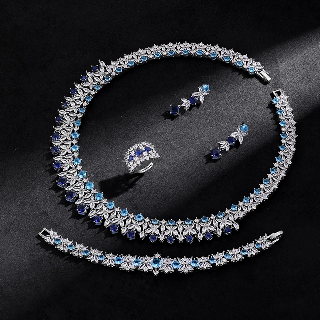 4-piece Ring Cubic Zirconia Bridal Wedding Jewelry Set