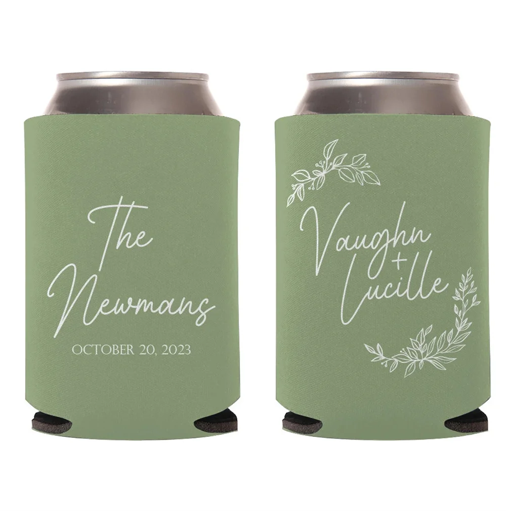 

Personalized Wedding Favors, Custom Wedding Favors, Can Coolers, Can Coolies, Beer Huggers, Beer Insulators, Stubby Holder for