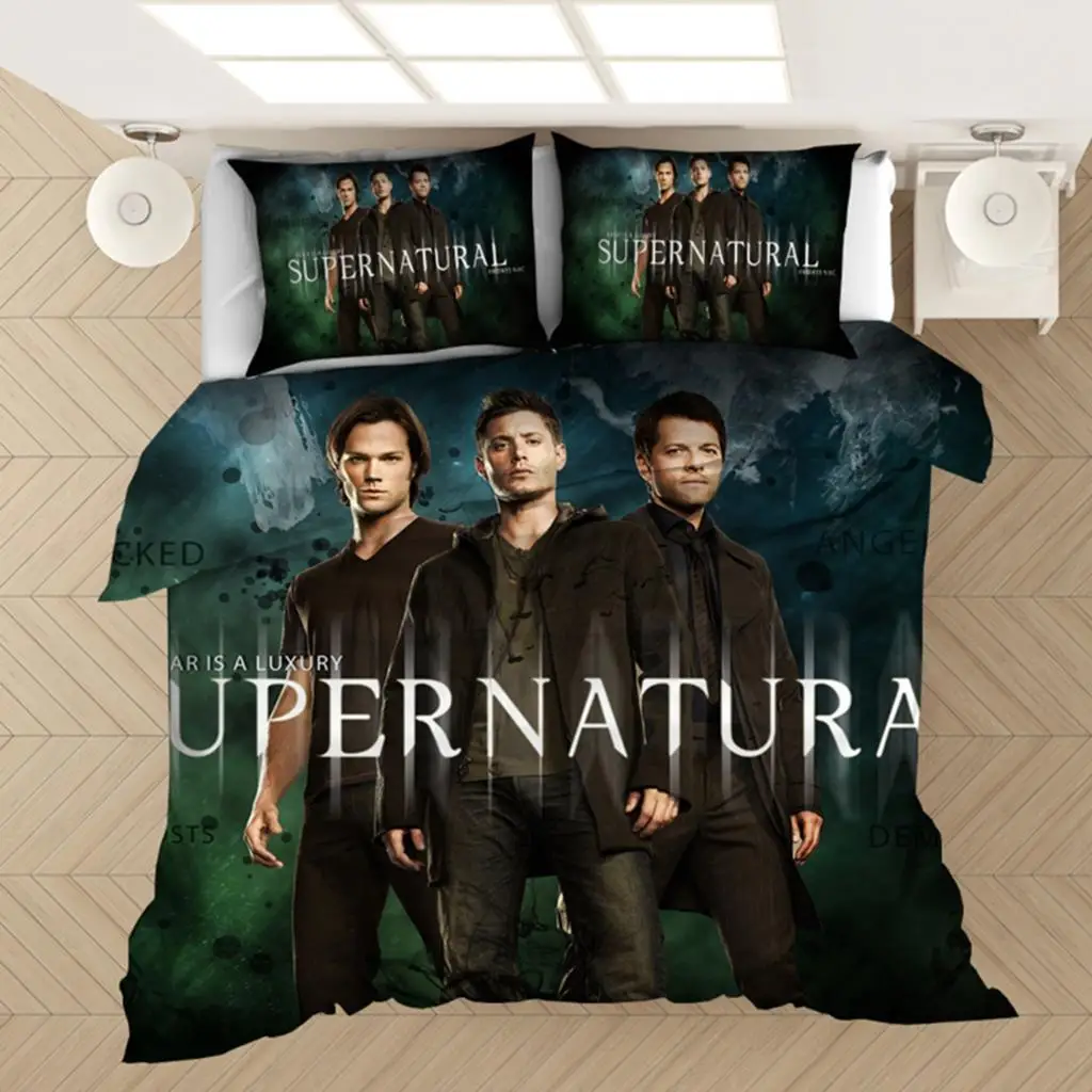 Supernatural Bedding Set Duvet Covers Supernatural TV Series Sam Dean Comforter Bedding Sets Bedclothes Bed Linen(NO Sheet) S0c0cd16b35c44c0cb09c1b5c09808241G