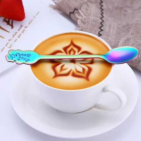 

Light Luxury Stainless Steel Coffee Spoon Gold Plateing Christmas Decor Spoon Dessert Stir Spoon Tableware Dinnerware Hot Sell