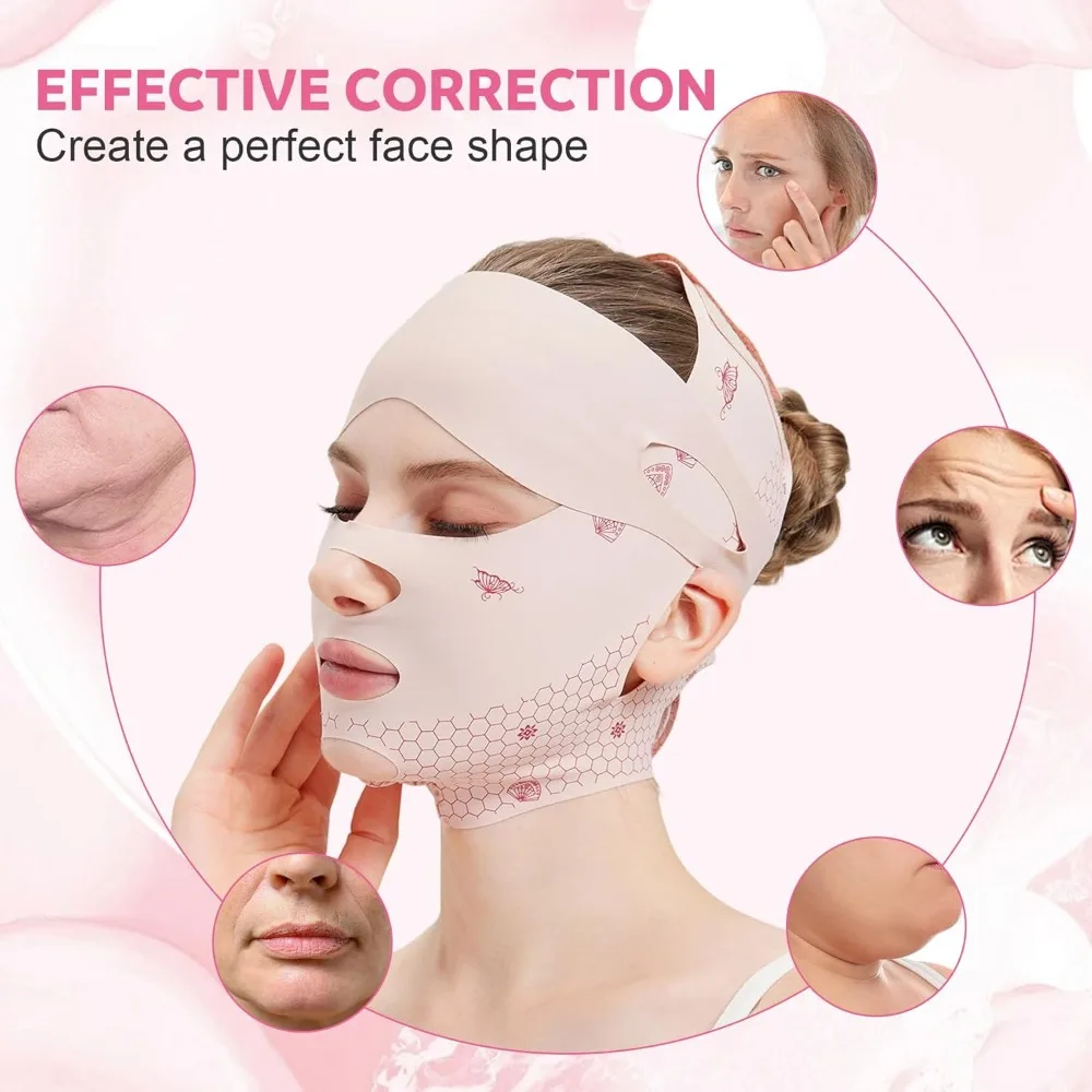 Enhanced Face Lift Band: Comfortable Forehead and Chin Lift Sleep Mask for a V-Shaped Beauty Transformation