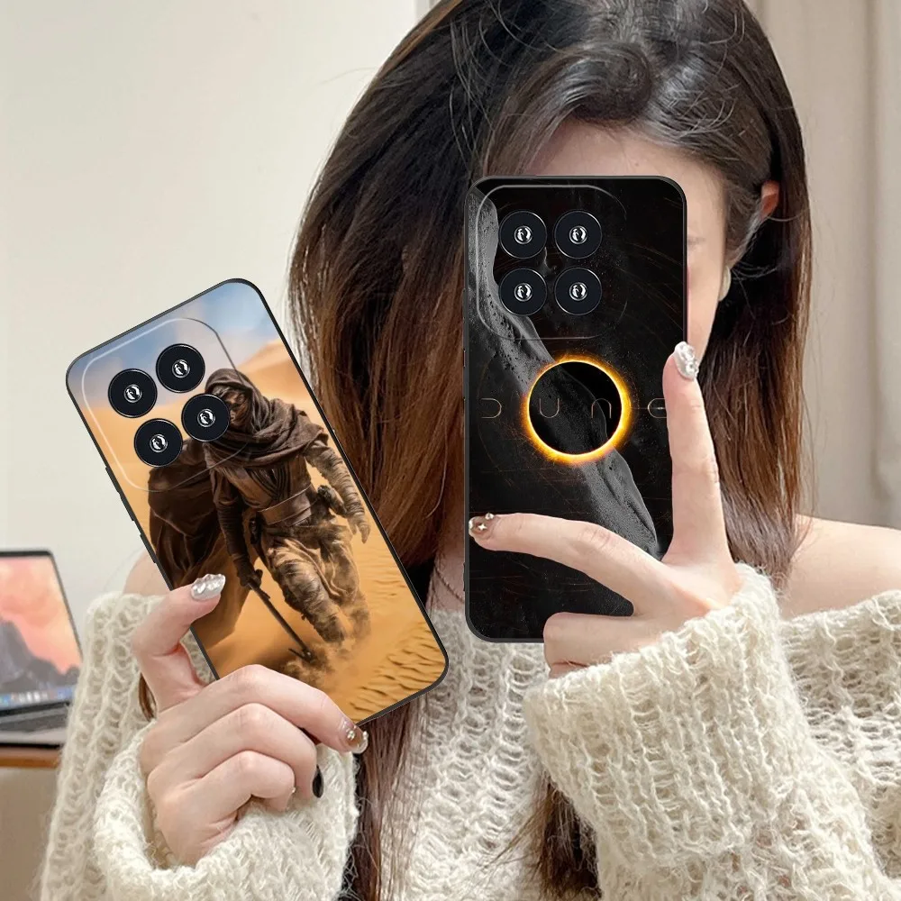 Luxury D-Dune Mobile Cell Phone Case For Xiaomi 14 13 12 11 10 9 T Ultra Lite Pro S Se X 5G Black Soft Phone Cover Funda