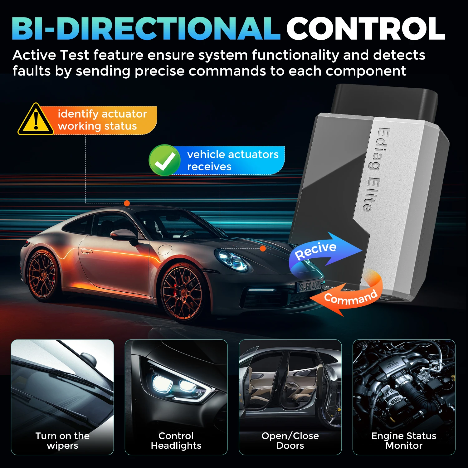 No Subscription Lifetime Update Kingbolen Ediag elite ALL Software Bi Directional 15 Reset CANFD Protoco OBD2 Scanner 5