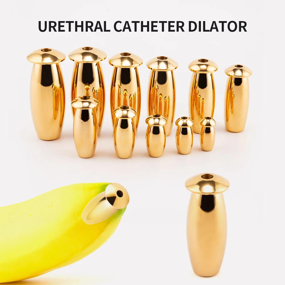 Penis sex toys 24k Gold Plated Penis Plug Males Urethral Dilator Adult Sex Toy For Men Metal Horse Eye Stick Masturbator Ejaculation Delay Toy