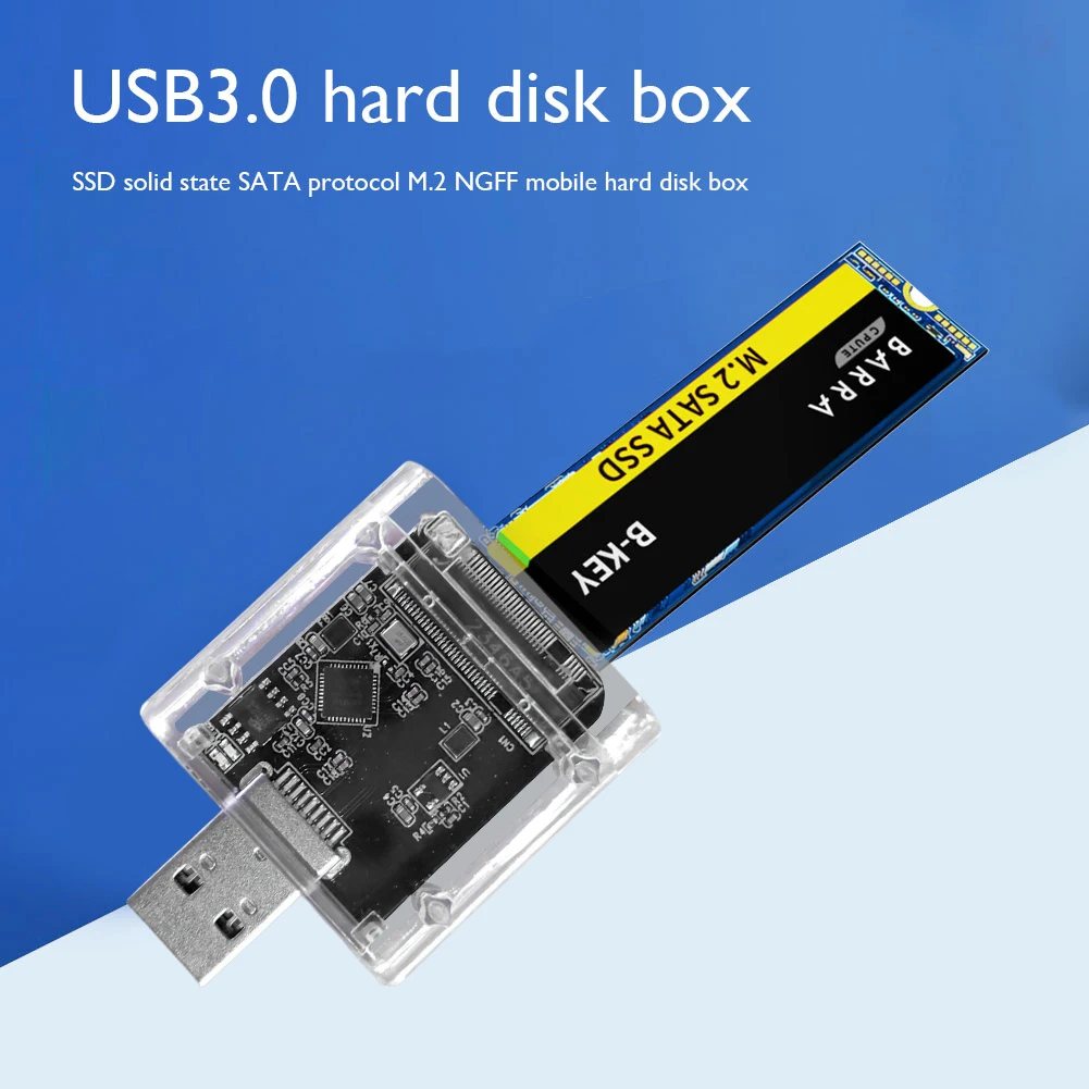 M2 SSD Case M.2 to USB3.0 Gen 1 5Gbps High-speed SSD Enclosure for SATA M.2 NGFF