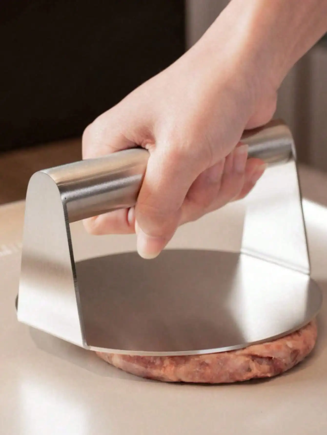 1pc Stainless Steel Burger Press Round Hamburger Press Patty Maker Hamburger Patty Maker Barbecue Accessories