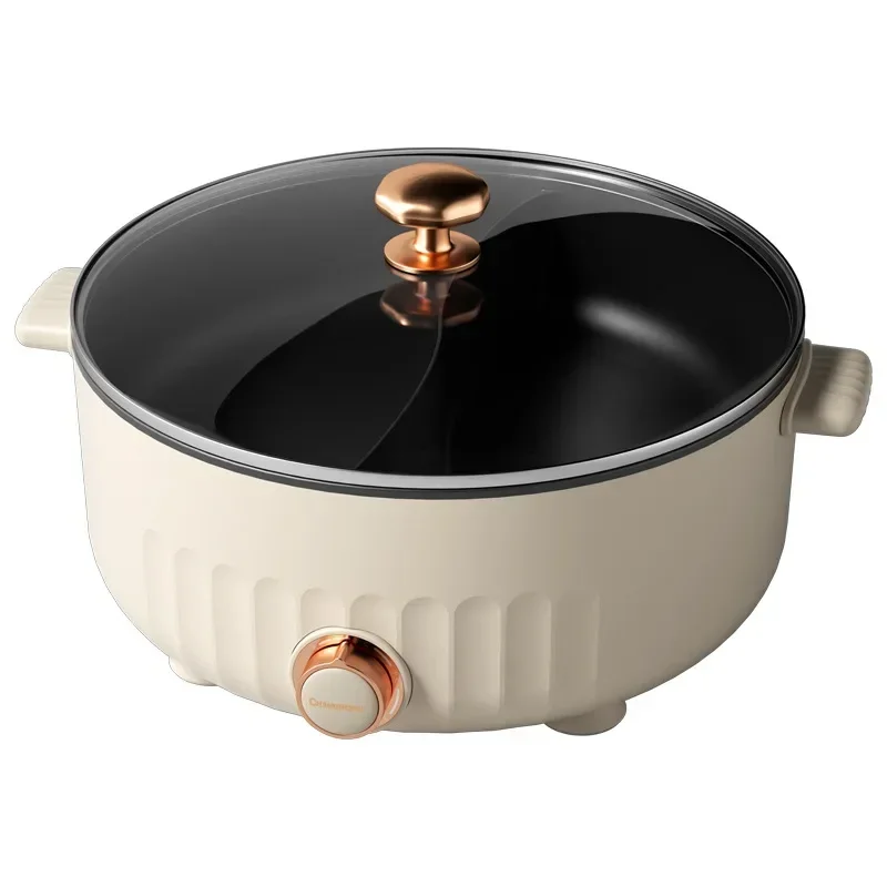Yuanyang Electric Hot Pot Household Electric Cooking Pot Multi functional Integrated Hot Pot Non stick Electric Hot Pot 6L 5
