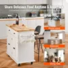 Kitchen Island Cart with Solid Wood Top, 35.4" Width Mobile Carts with Storage Cabinet, Rolling Kitchen Table with Spice Rack 5