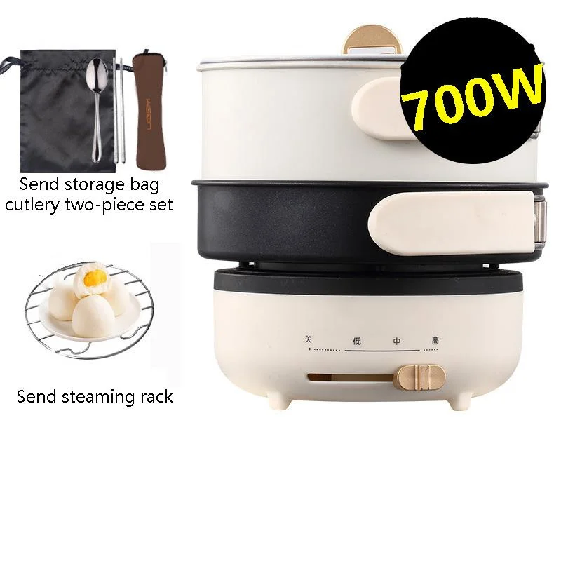 Small Household Multifunctional All-in-one Pot 220v Electric Hot Pot Mini  Stainless Steel Inner Household Cooking Machine Portab - Soup & Stock Pots  - AliExpress