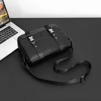 Nouveau sac à bandoulière pour hommes de mode sac de messager de grande capacité pour hommes sacs à bandoulière en cuir PU de luxe cartables de conception de marque masculine 2