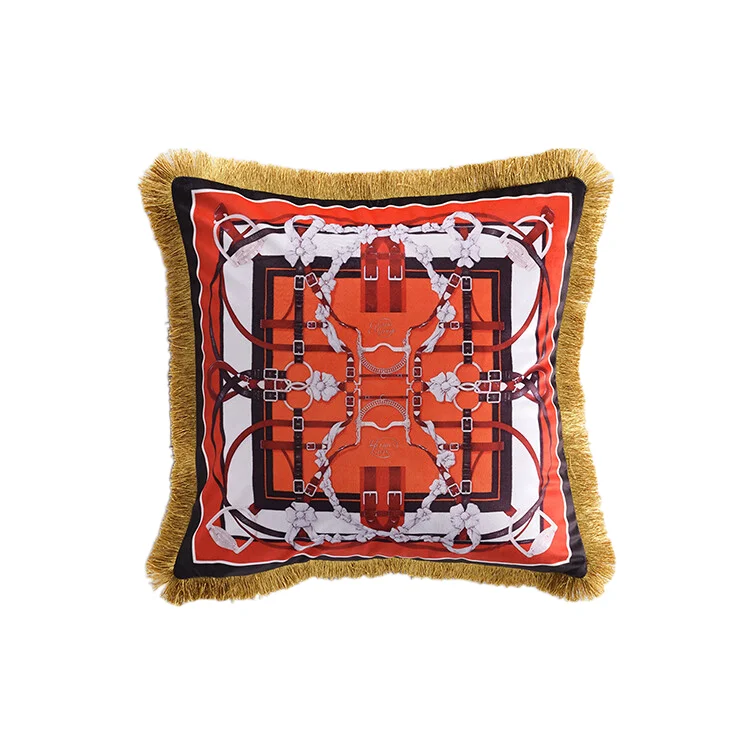 Description Picture 3 of itemDecorative Cushions for Living Room Dakimakura Luxury Pillowcase Decor Cushion Covers 45*45 CAR Tassel Plaid Pillow Cover H Body