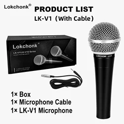 Lokchonk Dynamic Cardioid Vocal Microphone for Singing, Stage, Studio, and Karaoke (LK - V1(With Cable))