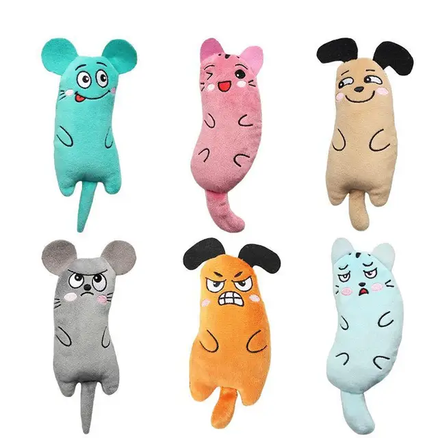 Cute Cat Mouse Toys Funny Interactive Plush Cat Toy Teeth Grinding Catnip Toys Kitten Resistance Chewing Toy Pet Accessories 2