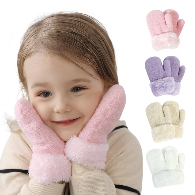 Gants tricotés épais pour enfants de 2 à 6 ans, nouvelle mode