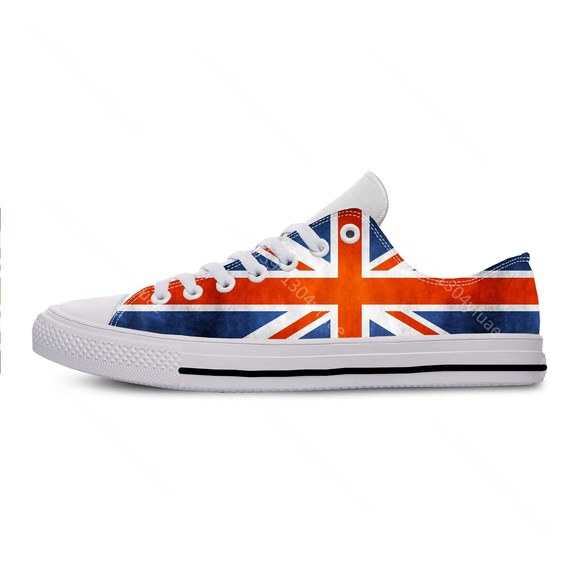 UK England Union Jack British Great Britain Flag Casual Cloth Shoes Low Top Comfortable Breathable 3D Print Men Women Sneakers 4