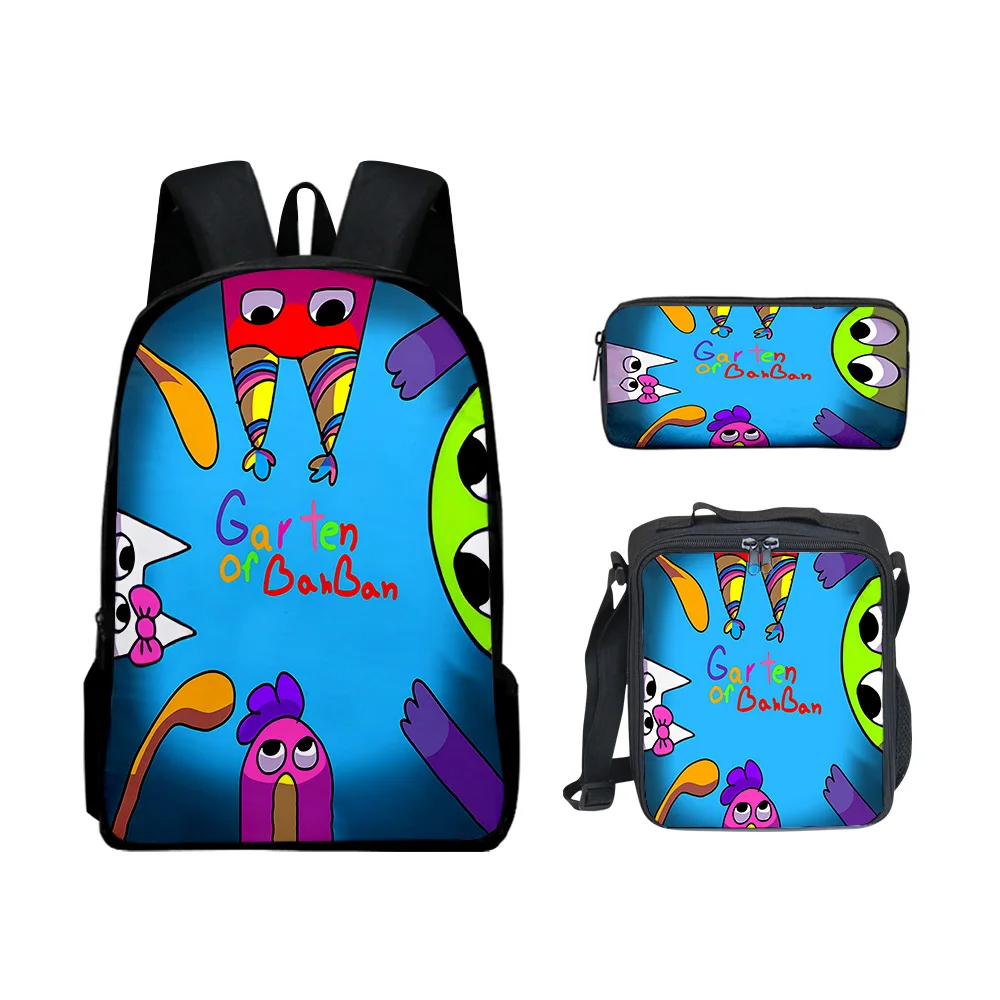 

Hip Hop Harajuku Garten of Banban 3pcs/Set Backpack 3D Print School Student Bookbag Travel Laptop Daypack Lunch Bags Pencil Case
