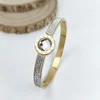 Luxury Jewelry Bracelet Round Crystal Zircon Roman Numeral Bangle for Men Women Stainless Steel Charm Designer Couple Bracelets 1