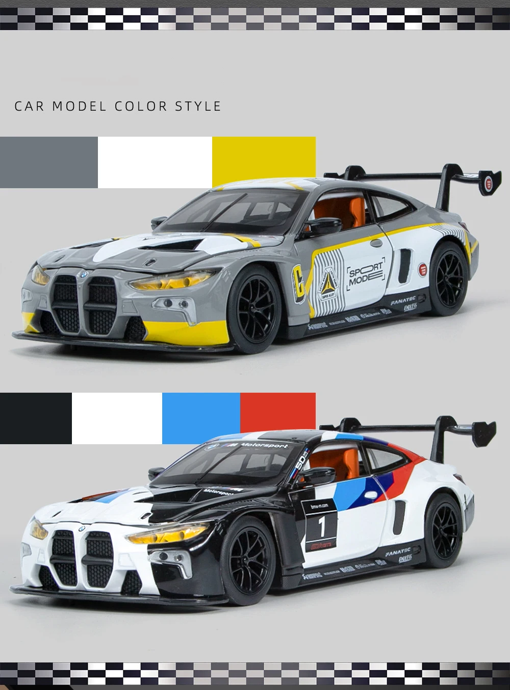 BMW M4 M6 BMW CSL Z4 1:24 Ölçekli Model Araba