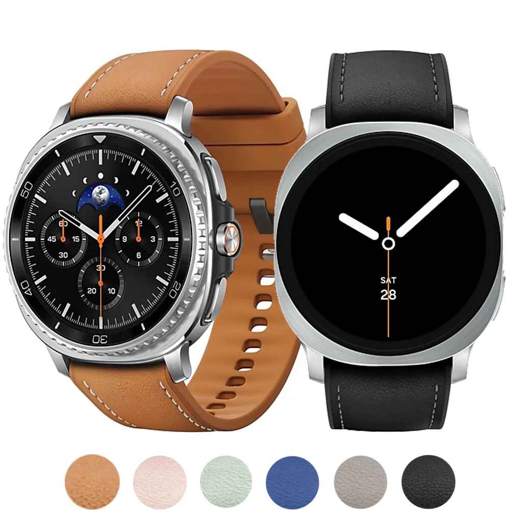 Premium Leather & Silicone Sport Band for Samsung Galaxy Watch - Elegant & Durable Bracelet