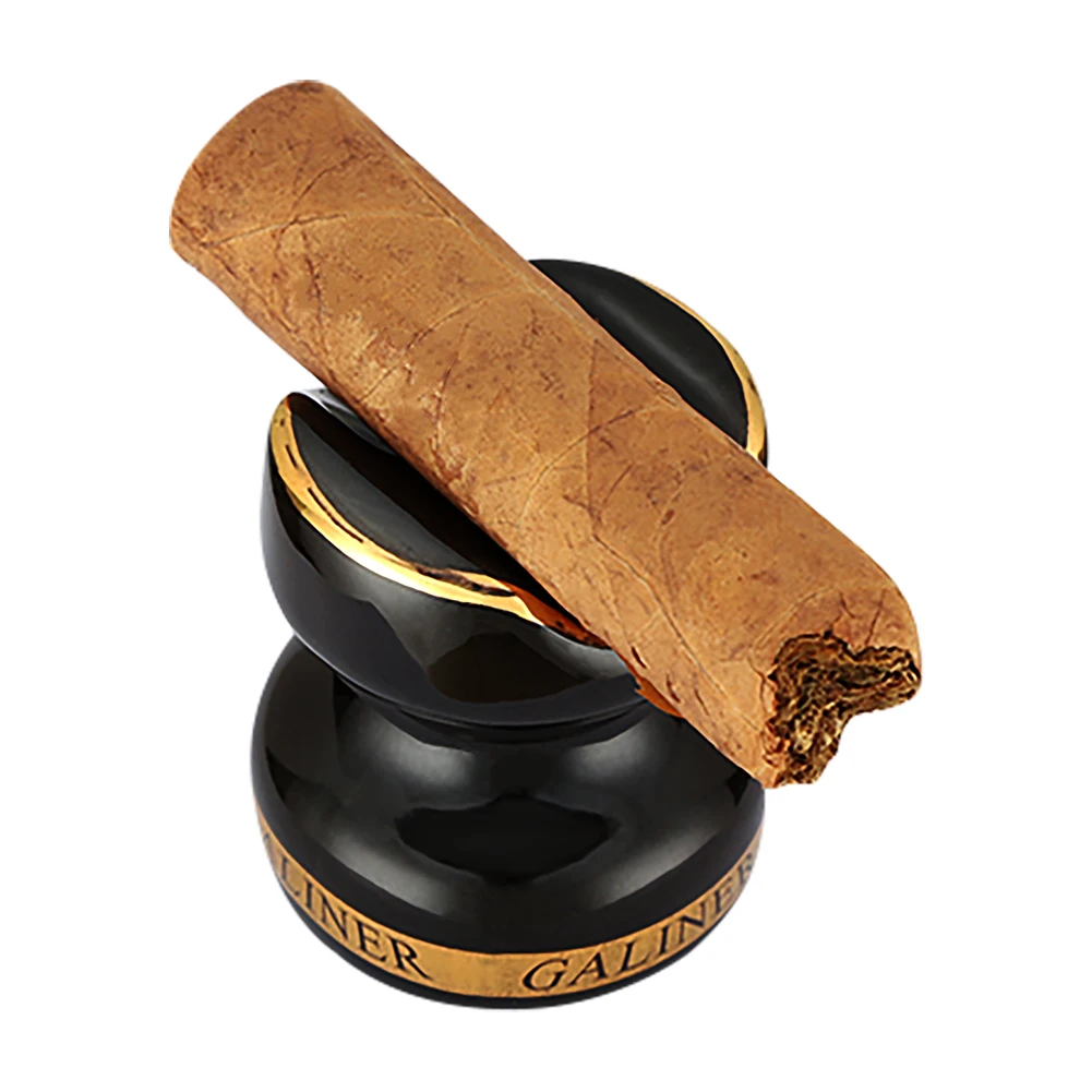 GALINER Black Ceramic Cigar Stand Holder Mini Pocket Smoking Accessories Travel Home Cigar Holder Support images - 6