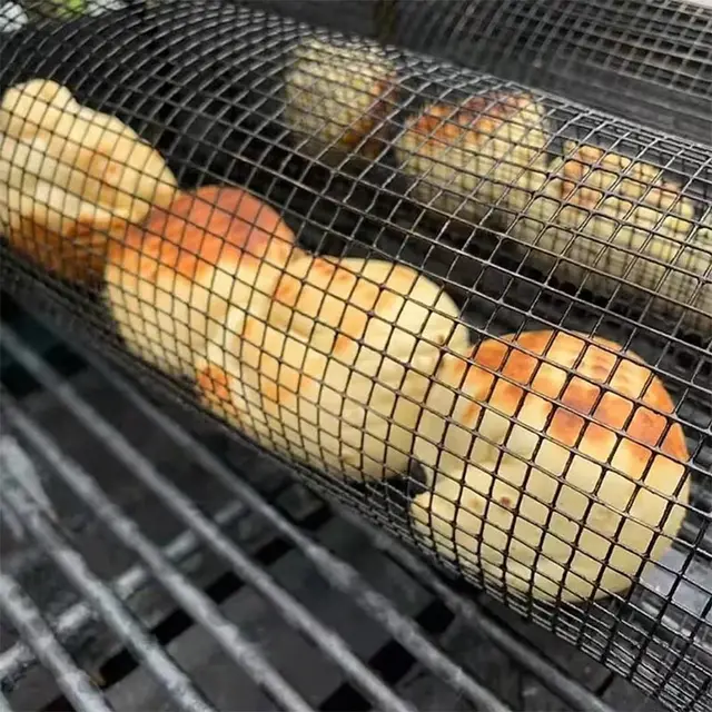 Rozsdamentes Acél Barbecue Moicaking Grill Rács Kültéri Kemping Grillező Kosár Tábortűz Piknik Edények Konyha Szerszám - Image 2