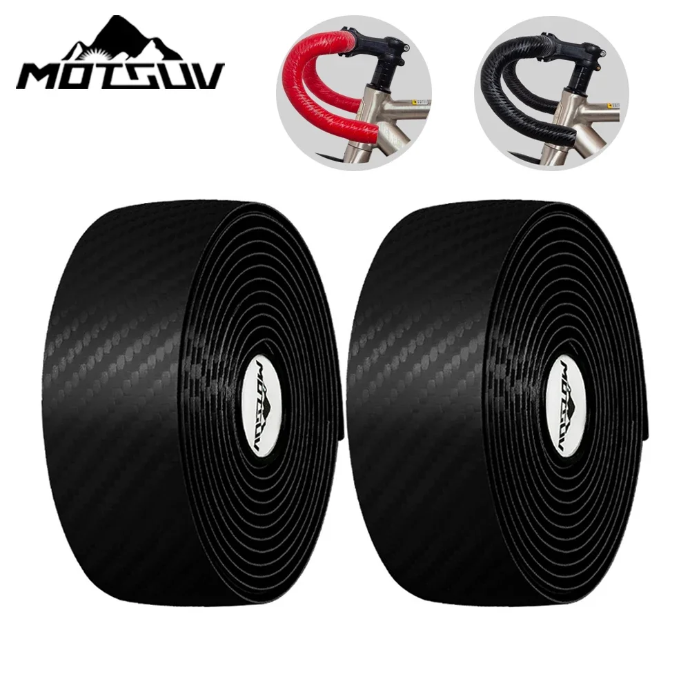 

MOTSUV Road MTB Bike Handlebar Tape Carbon Fiber Pattern Speed Bicycle Winding Handle Bandage Elastic EVA Soft Cycling Accessory
