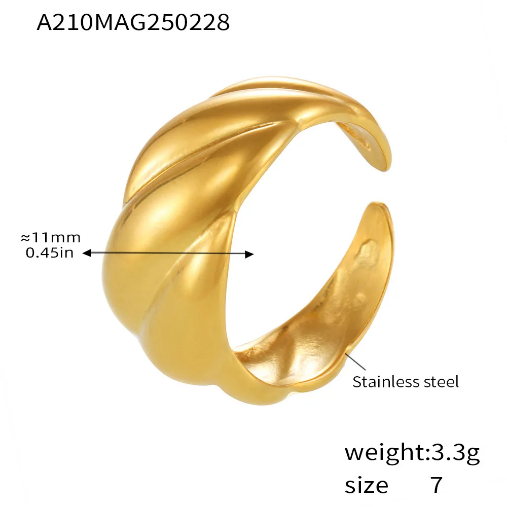Riesenrad Trendy Unregelmäßiger Vergoldeter Ring für Frauen Edelstahl Offener Ring Weiblicher Wasserdichter Schmuck – Detail 9