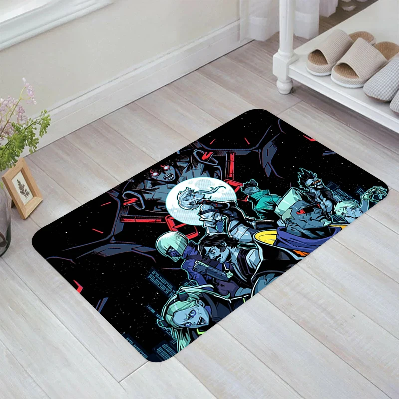 

C-Cyberpun Anime E-Edgerunners Floor Mat Rugs Carpet Entrance of House Room Mats Carpets Home Kitchen Rug Balcony Foot Door Bath