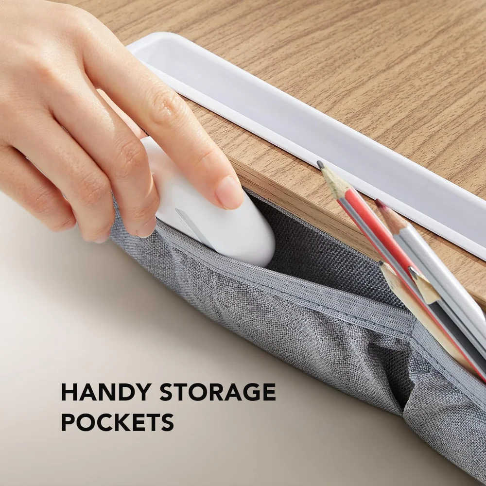 HUANUO Portable Lap Laptop Desk with Pillow Cushion, Fits up to 15.6 inch Laptop, with Anti-Slip Strip & Storage Function