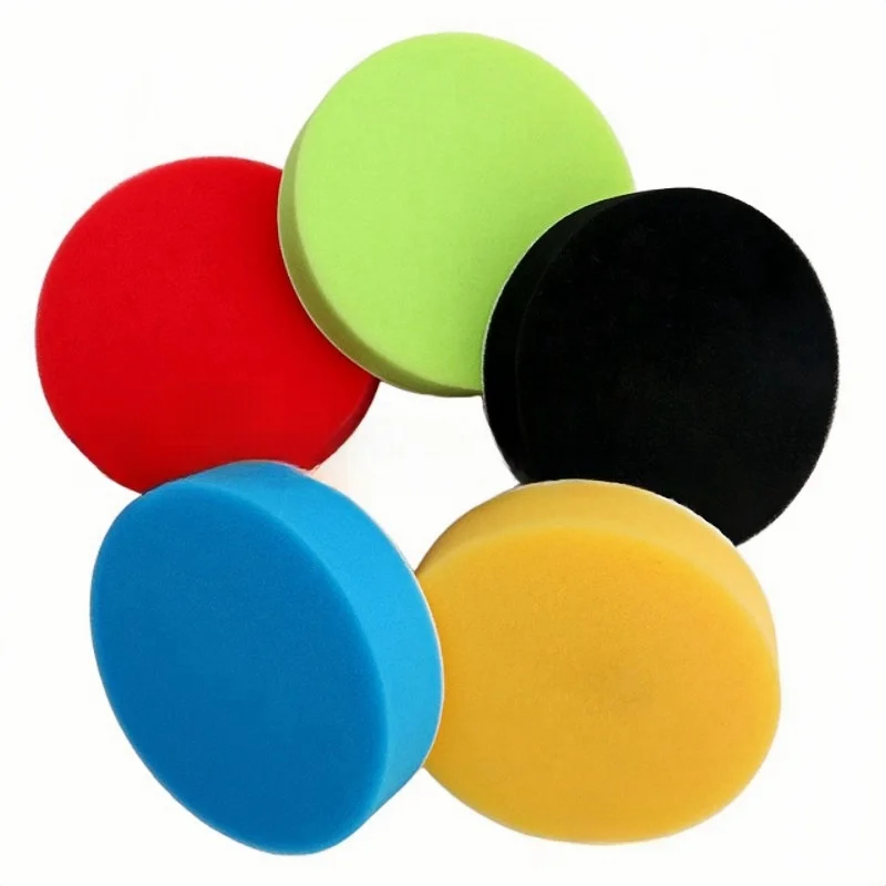 5pcs 3/4/5/6/7 Inches Car Round Flat Polishing Wheel Foam Sanding Pad Disc Sponge Grinding Pads
