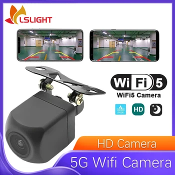 Telecamera per retromarcia per auto 5G Wifi HD Visione notturna Telecamera per retromarcia wireless con cavo USB 5V 12V Supporto per telefoni cellulari Android IOS