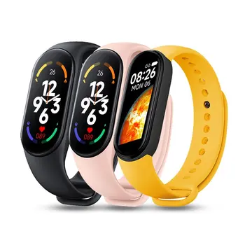 M7 스마트 워치 스마트 밴드 심박수 스마트 워치, 피트니스 트래커, 혈압 스포츠 팔찌, 미 밴드 7 남녀공용