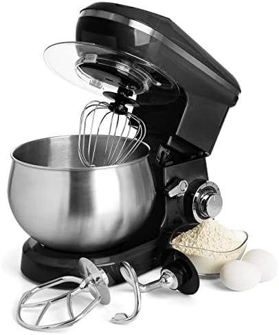 

& Stone Stand Mixer, 6 Speed Mixer With 5.5 Quart Stainless Steel Mixing Bowl, Black Body Kitchen Mixer With Dough Hook, Eg Lic