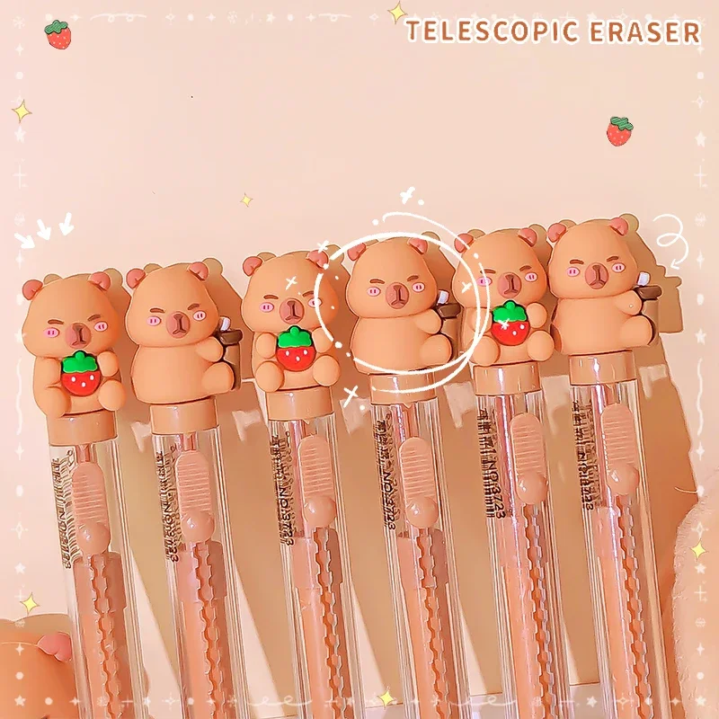 2 Pcs capybara 다시 학교 장비 사무용품 지우개 고무 카와이 문구 용품 귀여운 물건