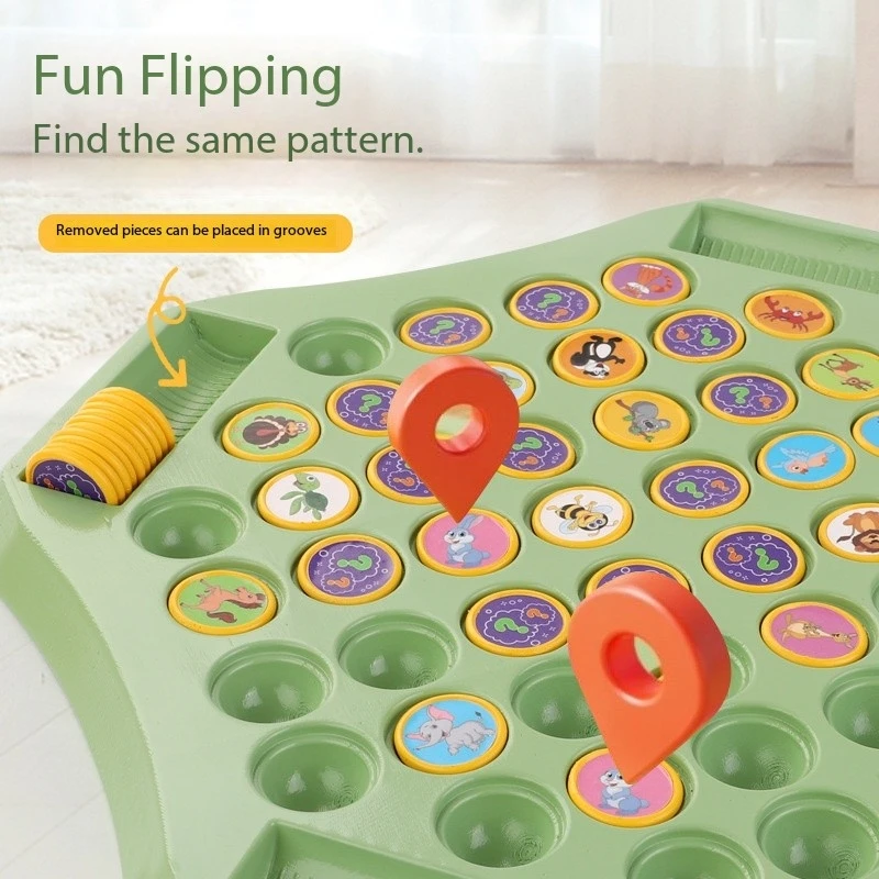 Children's Flip Chess Parent-child Interactive Battle Tabletop Game Focus Training Memory Shess Puzzle toy for Focus Training board game board game toy