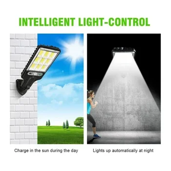 Solar Straße Lichter Im Freien 2500W Solar Lampe Mit 3 Licht Modus Wasserdichte Motion Sensor Sicherheit Lampe für Garten Terrasse pfad Yard — изображение 5