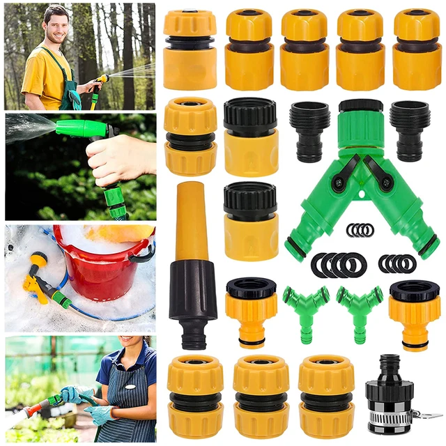 22/31 Pcs Kerti Tömlő Csatlakozó Készlet Zöld Vége 3 Tap Extender Gyors Csatlakozók Javító Egyes Cső Kiegészítők