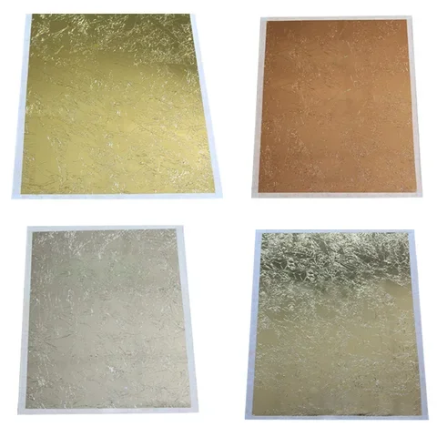 

Craft DIY Design Paper Sheets 100Pcs 14*14CM Leaf Leaves Art Decor Gilding Foil Papers Imitation Gold Sliver Copper