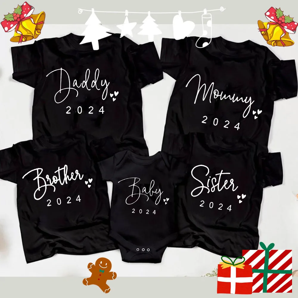 New Father Mother Kids Baby 2024 Family Matching Clothes Manica Corta Ops Matching Clothes Family Look T-Shirt Outfits