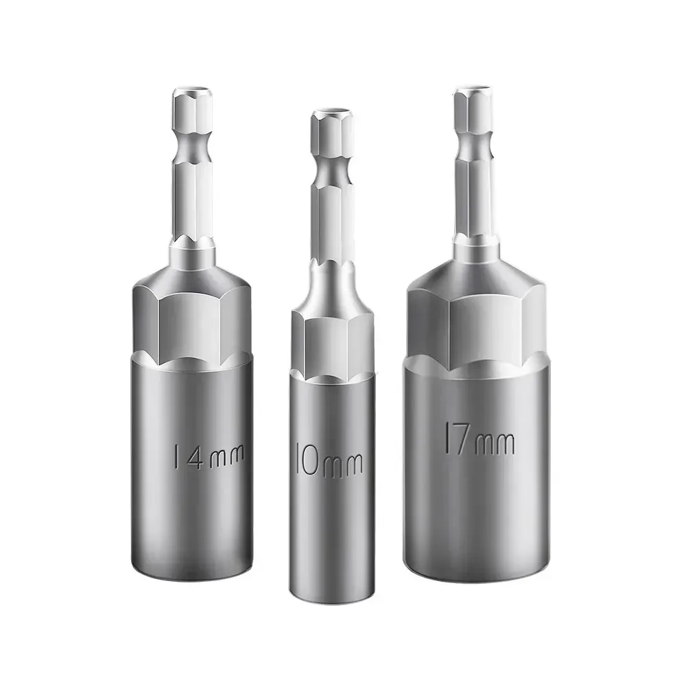 Impact Socket Adapter Set 10/15Pcs 5.5-19mm 1/4-inch Screwdriver Key Head Hand Tool