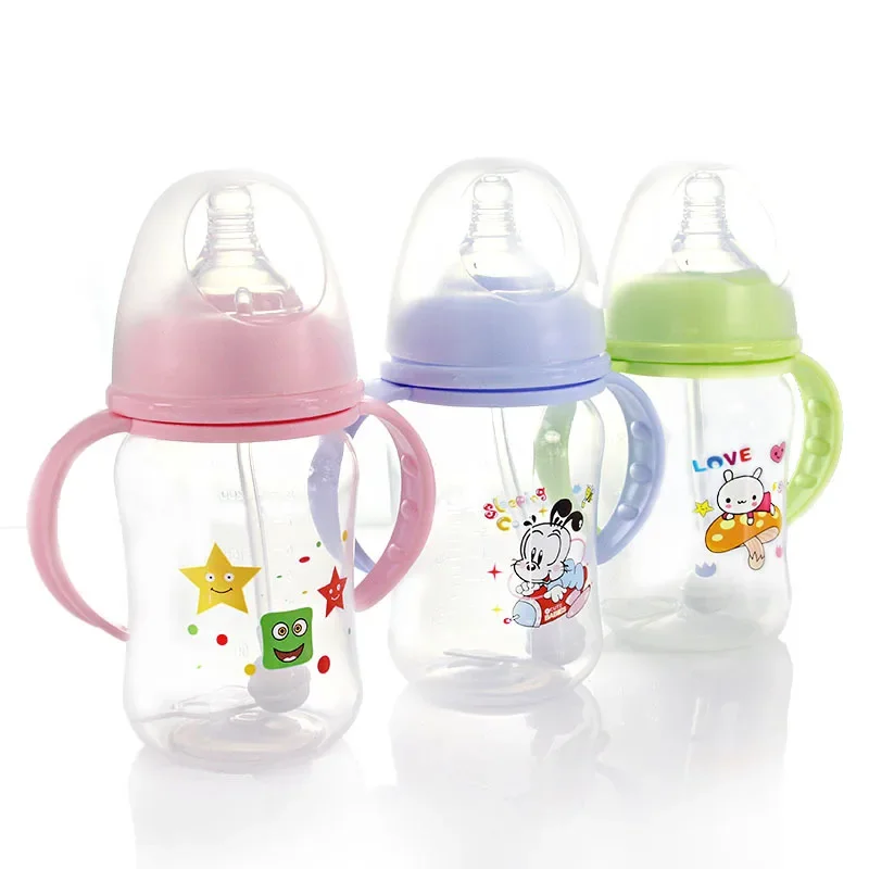 1pcs Kids Cup Cartoon Water Bottles for Baby Feeding Bottles Newborn Baby Milk Bottle Accessories Hand Shank for Bottle