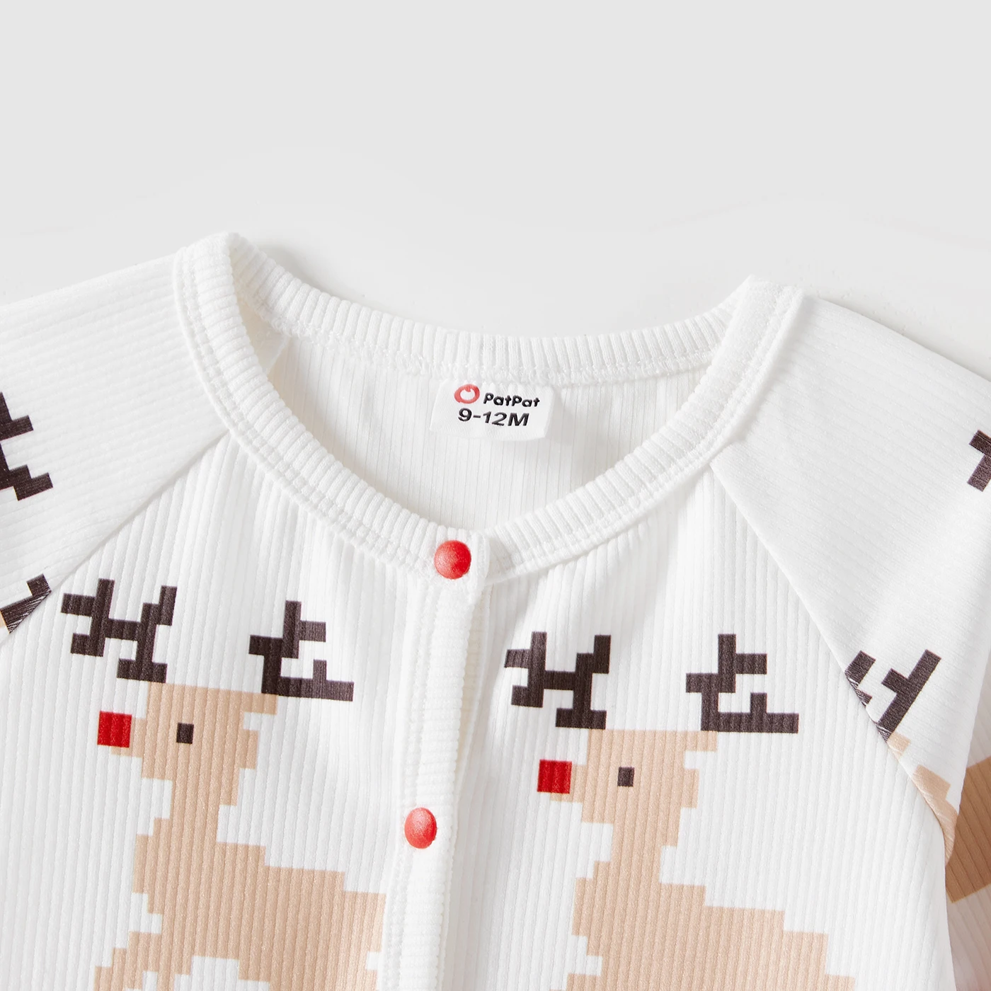 thumbnail image 5 of Sudadera con estampado de renos y mangas raglán PatPat Christmas Family Look Conjuntos a juego, 5 of 5
