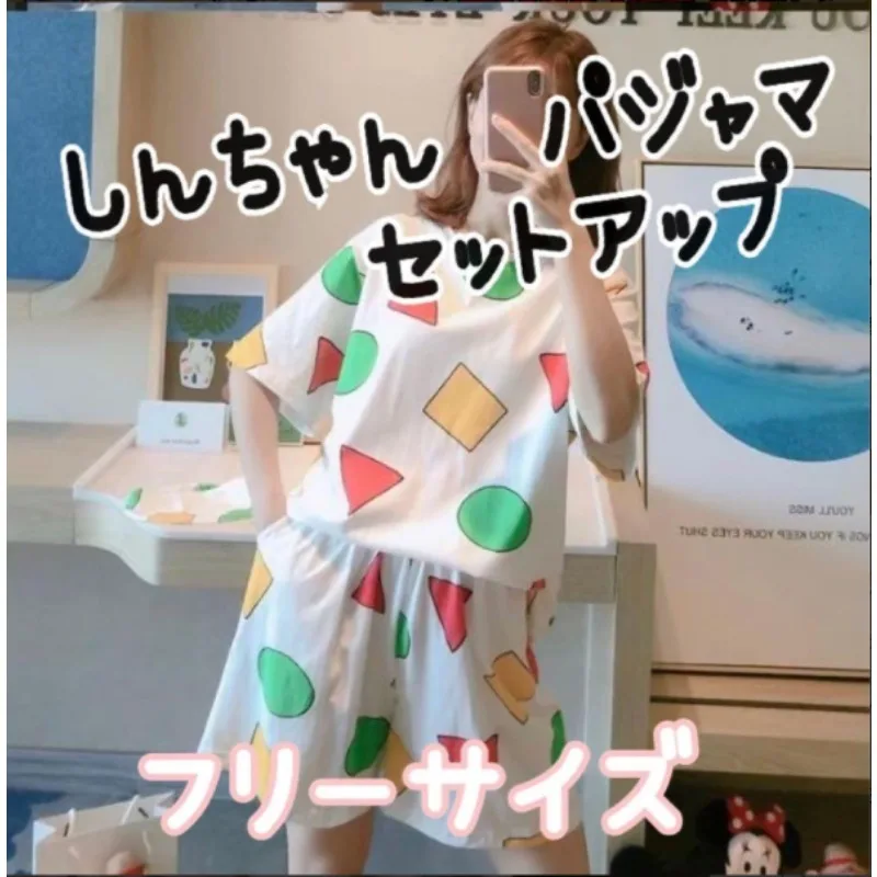 Summer Casual Couple Pajamas Set Cute Cartoon Print Short-sleeved Sleepwear Daily Fashion Loose Home Pajamas Japanese pajama sets