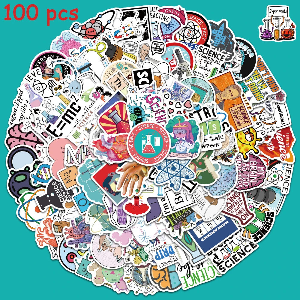 

50/100pcs Funny Laboratory Stickers Waterproof Vinyl Notebook Skateboard Scrapbook Luggage PS5 Stationery Graffiti Decals