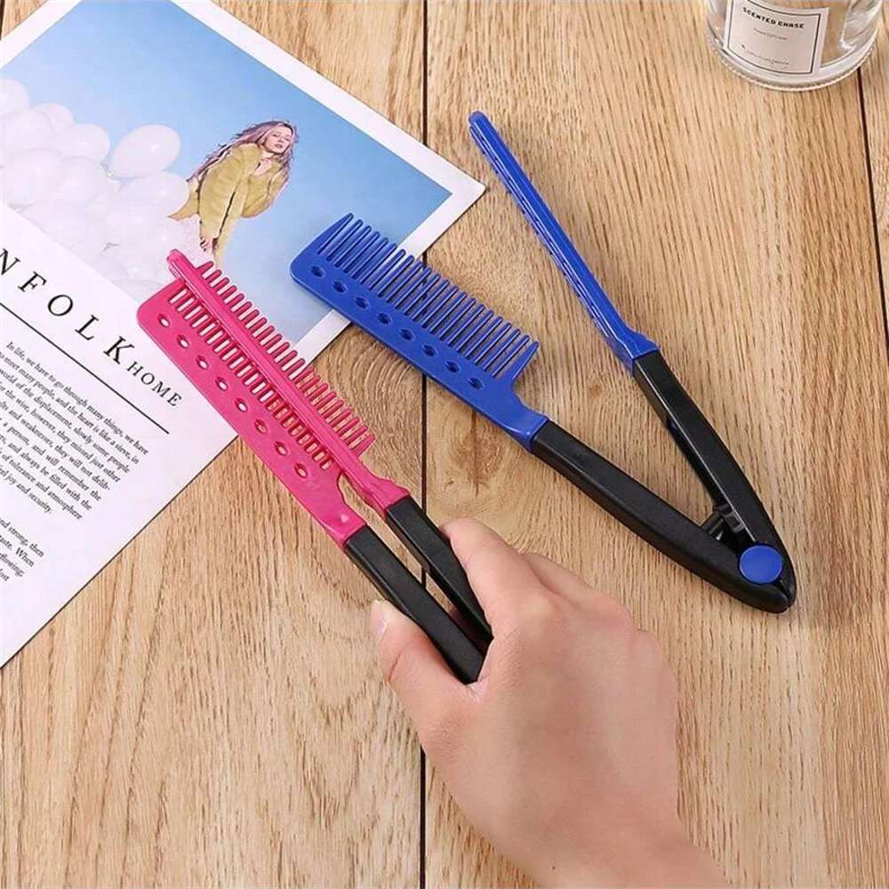 Folding V-Shaped Hair Straightener Brush 6