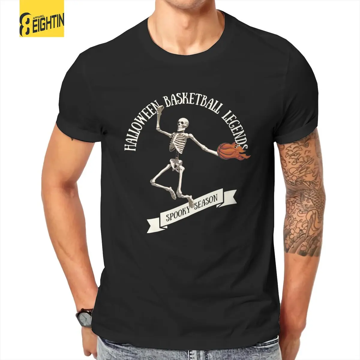 

Мужская футболка со скелетом, баскетбольным черепом, Забавные футболки для Хэллоуина, баскетбольных легенд, футболка с коротким рукавом, 100% хлопок, Яркие топы