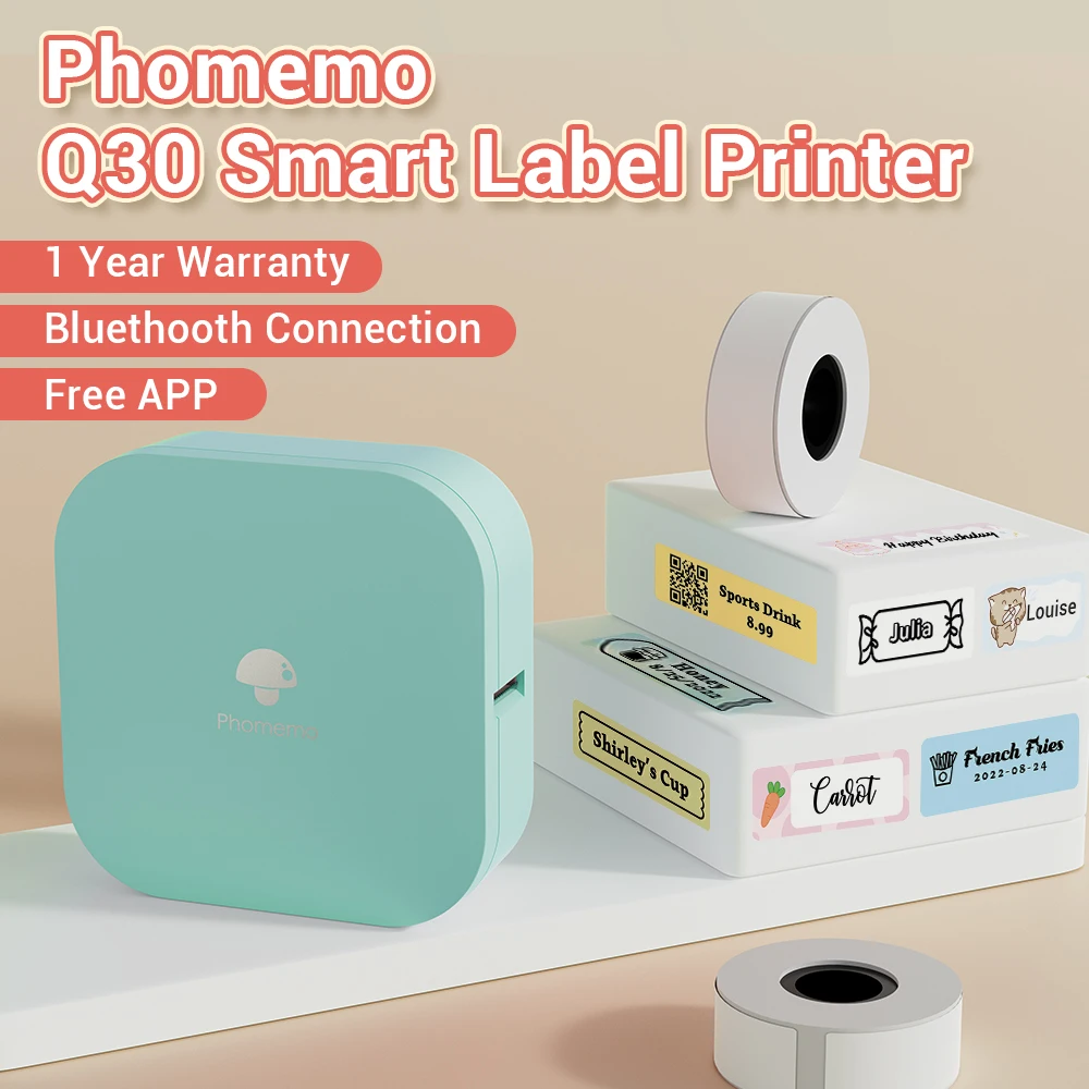 Phomemo Q30 Mini Handheld Label Printer bluetooth Sticker Printer