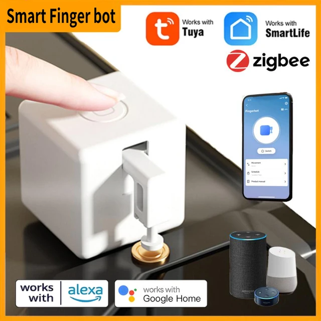 Tuya Zigéquation Finger-bot Plus Smart Touch Button Switch Arms, Bluetooth Finger Robot, Smart Home, Tournesol nous-mêmes avec Alexa Google 1