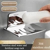 Self-adhesive Wall Mounted Bathroom Soap Holder 304 Stainless Steel Soap Dishes Rustproof No Drilling Soap Sponge Tray 2